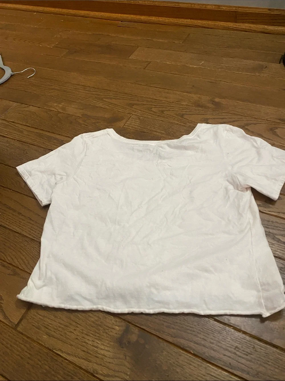 Nike Light Pink Cropped Tee with Grey Striped Logo